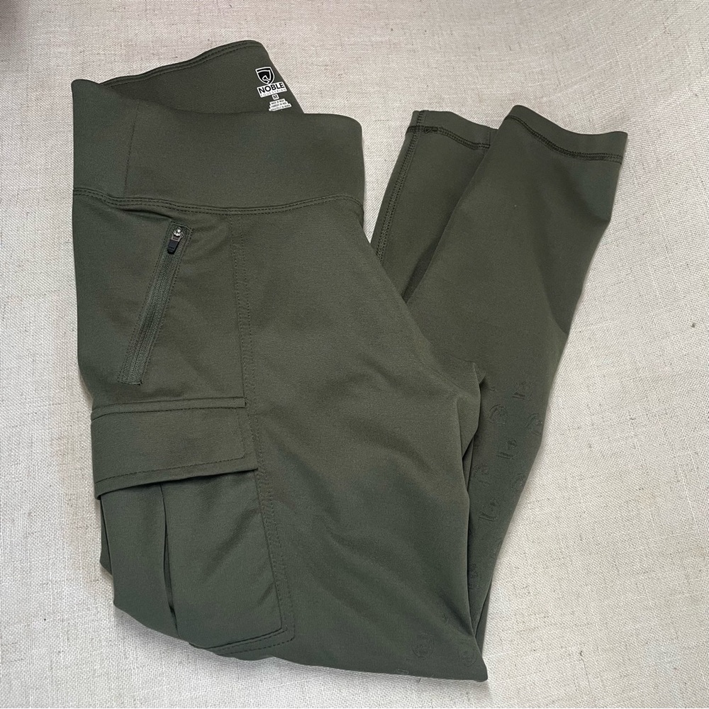 Noble Equestrian “Task” tights in Stable Green